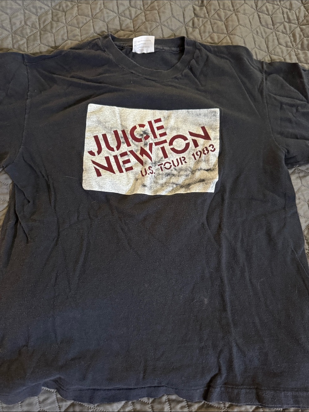 Juice Newton U.S. Tour Graphic Tee - Black with Maroon Print